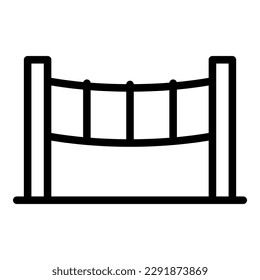 Rope park line icon outline vector. Adventure sport. Climb tree