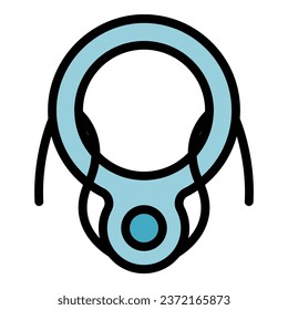 Rope park tool icon outline vector. Forest tree. Extreme sport color flat