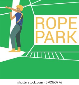 Rope park vector illustration