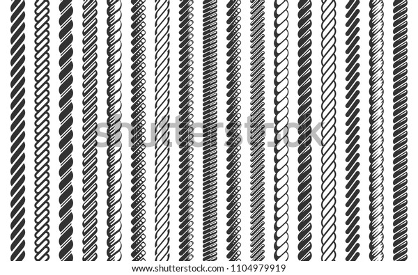 Rope Pattern Brush Set Vector Illustration Stock Image Download Now