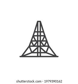 Rope playground line icon. linear style sign for mobile concept and web design. Climbing playground outline vector icon. Symbol, logo illustration. Vector graphics