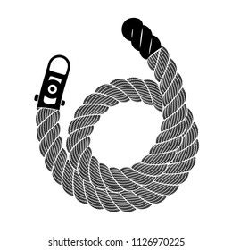 Rope realistic weaving spiral loop. Simple illustration of rope realistic detailed weaving lace loop isolated on white vector for web or print design