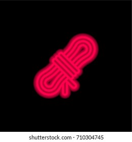 Rope red glowing neon ui ux icon. Glowing sign logo vector