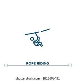 rope riding outline vector icon. simple element illustration. rope riding outline icon from editable my town leisure concept. can be used for web and mobile
