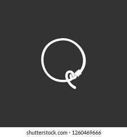 rope ring icon vector. rope ring sign on black background. rope ring icon for web and app