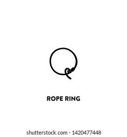 rope ring icon vector. rope ring sign on white background. rope ring icon for web and app