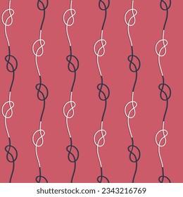 Rope seamless pattern with red background. Modern design for clothes, fabric, paper, cover, textile, interior decoration. Vector texture.