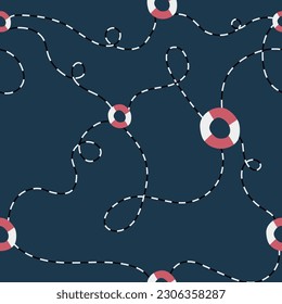 Rope seamless pattern set. Modern design for clothes, fabric, paper, cover, interior decor. Vector texture.