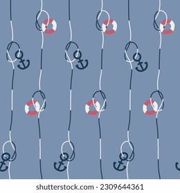 Rope seamless pattern set. Modern design for clothes, fabric, paper, cover, interior decor. Vector texture.