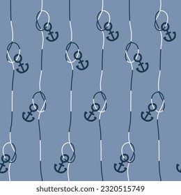Rope seamless pattern set. Modern design for clothes, fabric, paper, cover, interior decor. Vector texture.