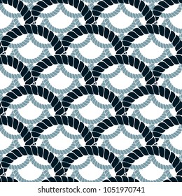 Rope seamless pattern, trendy vector wallpaper background. Weaving or fishing net macro detailed endless illustration. Usable for fabric, wallpaper, wrapping, web and print.