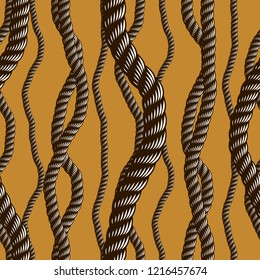 Rope seamless pattern, trendy vector wallpaper background. Usable for fabric, wallpaper, wrapping, web and print.