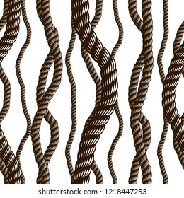 Rope seamless pattern, trendy vector wallpaper background. Navy simple minimal marine ropes endless design. Usable for fabric, wallpaper, wrapping, web and print.