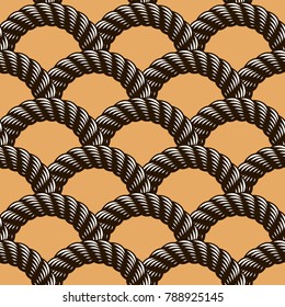 Rope seamless pattern, trendy vector wallpaper background. Weaving or fishing net macro detailed endless illustration. Usable for fabric, wallpaper, wrapping, web and print.