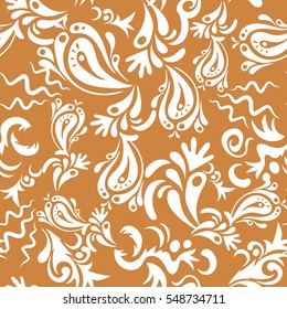 Rope seamless tied fishnet damask pattern. Vector Wallpaper.