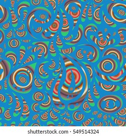 Rope seamless tied fishnet damask pattern on a blue background. Vector Wallpaper.