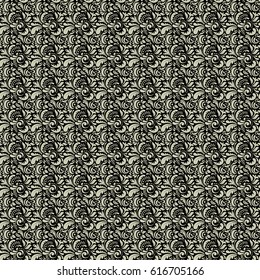 Rope seamless tied fishnet damask pattern in neutral colors. Vector wallpaper.