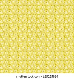 Rope seamless tied fishnet damask pattern in beige and yellow colors. Vector wallpaper.