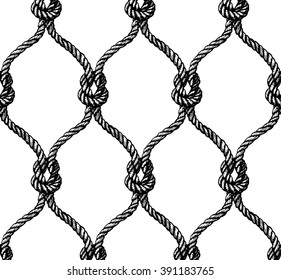 Rope seamless tied fishnet pattern