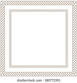 Rope set in different sizes on white background.