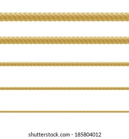 Rope Set, With Gradient Mesh, Vector Illustration