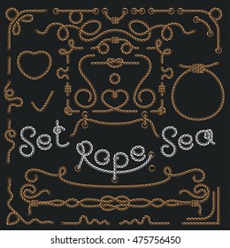Rope set, monogram, Vector illustration in flat, cartoon style isolated from the background, EPS 10