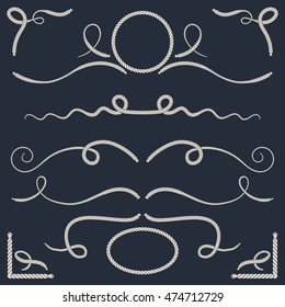 Rope set, Vector illustration in flat, cartoon style isolated from the background, EPS 10