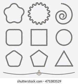 Rope set, Vector illustration in flat, cartoon style isolated from the background, EPS 10