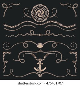 Rope set, Vector illustration in flat, cartoon style isolated from the background, EPS 10