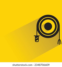 rope with shadow on yellow background