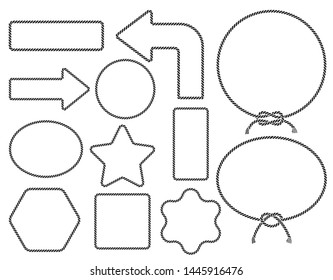 Rope silhouette collection. Vector illustrations. 