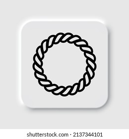 Rope simple icon. Flat desing. Neumorphism design.ai