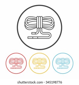Rope skipping line icon
