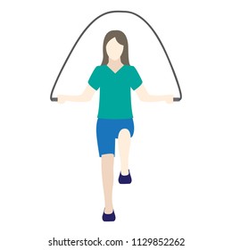 Rope Skipping Vector Illustration