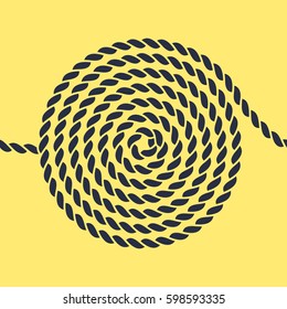 Rope spiral seamless pattern. Yacht style design. String textured background. Template for prints, wrapping paper, fabrics, covers, flyers, banners, posters and placards. Vector illustration. 