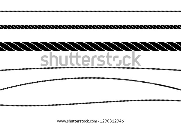 Rope\
String Flat Single Color Vector Illustration\
Set