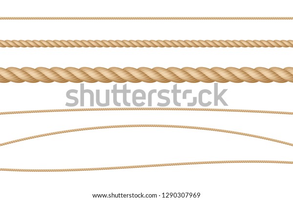 Rope String Natural Realistic Vector Illustration Stock Vector (Royalty ...