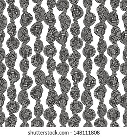 Rope tangled knots-bundle seamless abstract pattern 