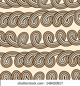 Rope tangled knots-bundle seamless abstract pattern 