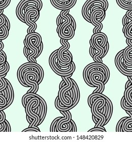 Rope tangled knots-bundle seamless abstract pattern 