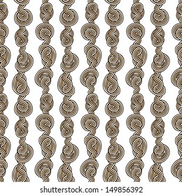 Rope tangled knots-bundle seamless abstract pattern 