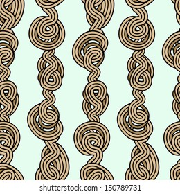 Rope tangled knots-bundle seamless abstract pattern 