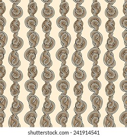 Rope tangled knots-bundle seamless abstract pattern 