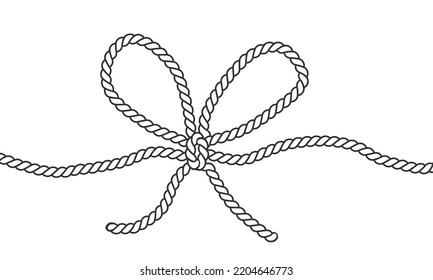 Arte de línea de corbata. Bow, elemento decorativo. Ilustración del vector