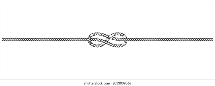 Rope tie vector illustration. Rope lace line vector.