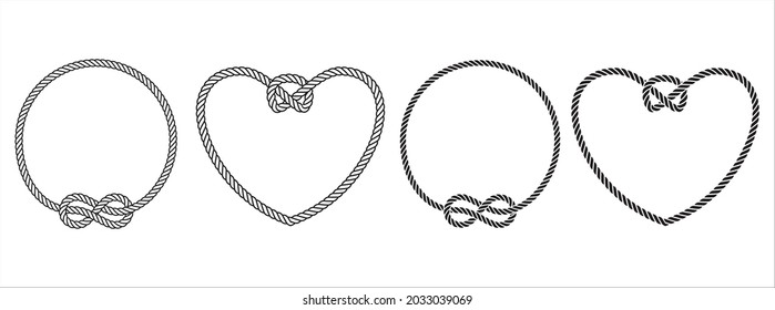 Rope tie vector illustration. Rope lace line vector.