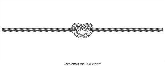 Ilustración vectorial de corbata de rope. Vector de línea de encaje de pendiente.