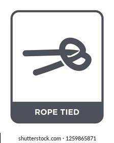 rope tied icon vector on white background, rope tied trendy filled icons from Nautical collection, rope tied simple element illustration