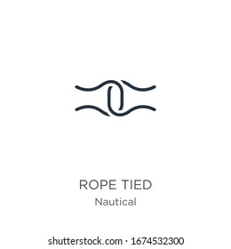 Rope tied icon vector. Trendy flat rope tied icon from nautical collection isolated on white background. Vector illustration can be used for web and mobile graphic design, logo, eps10