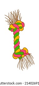 Rope toy for dog. Vector illustration